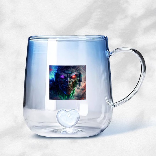 ZOMBIE IRON MAIDEN (version 12) Gradient Glass Mugs