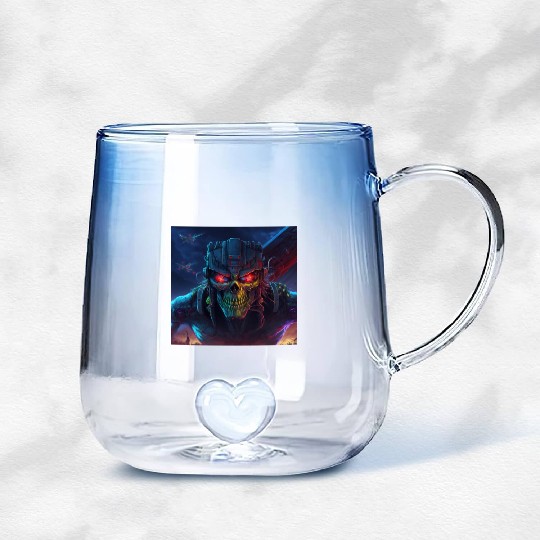 ZOMBIE IRON MAIDEN (version 11) Gradient Glass Mugs