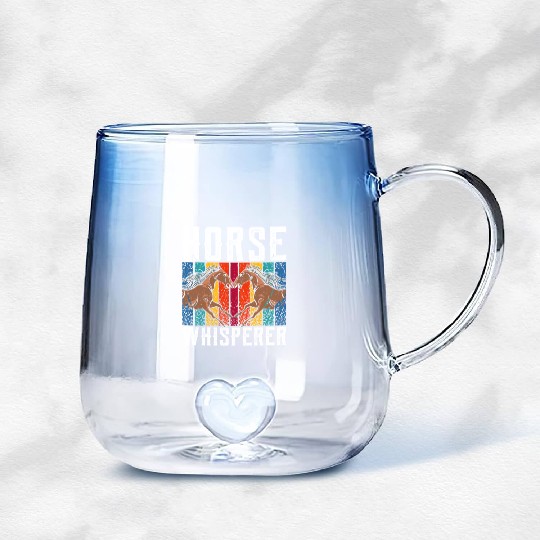 Horse Whisperer Equestrian Rider Riding Lover Gradient Glass Mugs