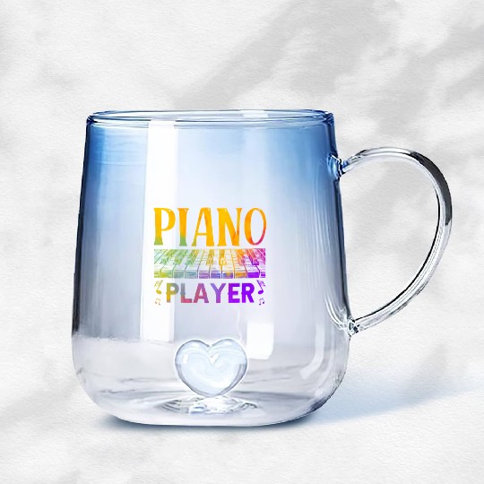 Piano Player Music Musician Lover Gradient Glass Mugs