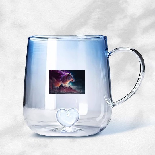 Electric Mountain, Violet Skies, and a Luminous Wo Gradient Glass Mugs