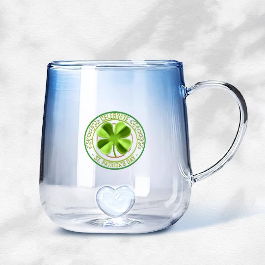 Four Leaf Clover Brings Luck To Celebrate St Gradient Glass Mugs