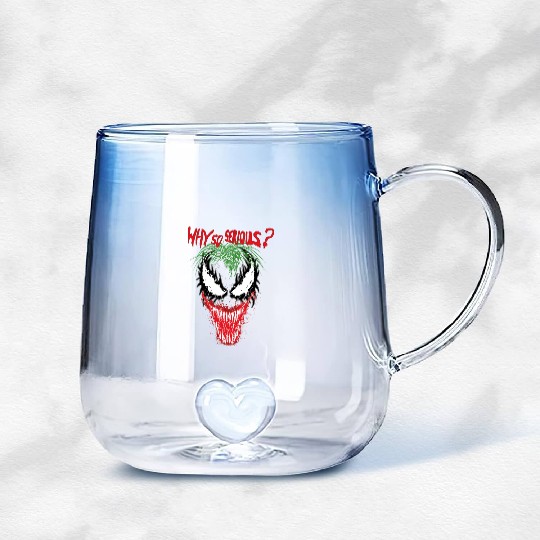 The V.e.n.o.m Joker Symbiosis Why So Serious? Gradient Glass Mugs