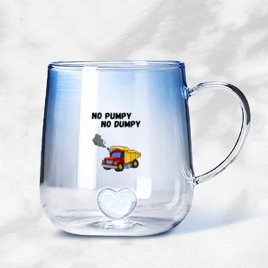 Dump Truck Pump Cover Gradient Glass Mugs