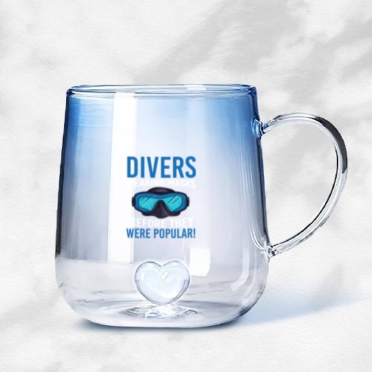 Scuba Diving Deep Sea Diving Snorkeling Diver Gradient Glass Mugs