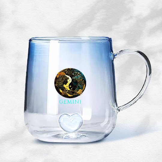 Embrace Your Gemini Identity: Gemini Pride Zodiac Gradient Glass Mugs