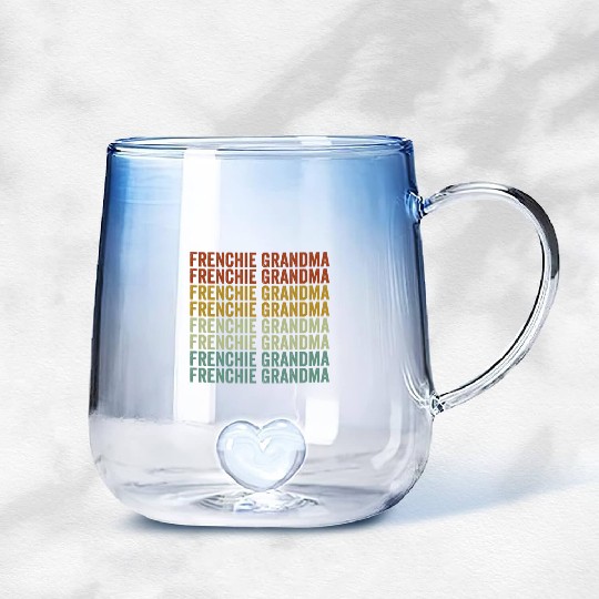 Frenchie Grandma Bulldog Lover French Bulldogs Gradient Glass Mugs