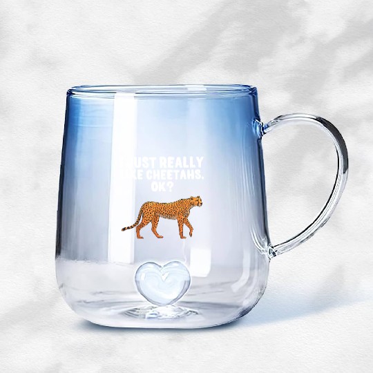 Funny Cheetah Design For Boys Girls Leopard Wildli Gradient Glass Mugs