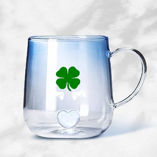 Irish Gamer St Patricks Day Gift Gradient Glass Mugs