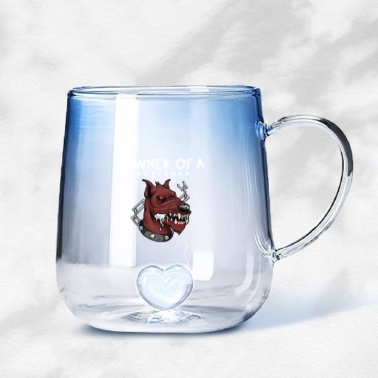 Owner Of A Doberman - Dog Lover Gradient Glass Mugs