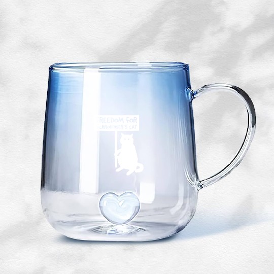 FReedom for cat Gradient Glass Mugs