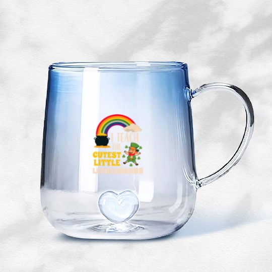 I Teach Cutest Little Leprechauns St Patricks Day Gradient Glass Mugs