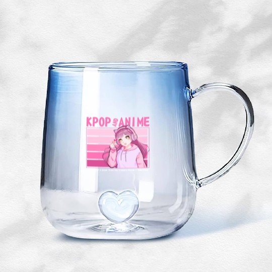 It's A Kpop And Anime Thing Cute Manga Girl Gradient Glass Mugs