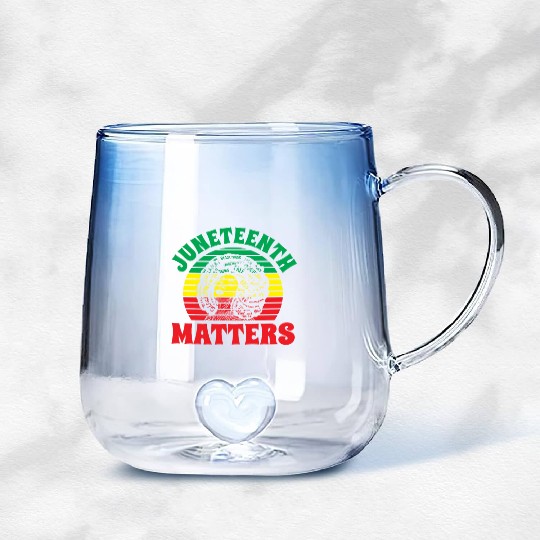 Juneteenth Matters African 1865 Black American Gradient Glass Mugs