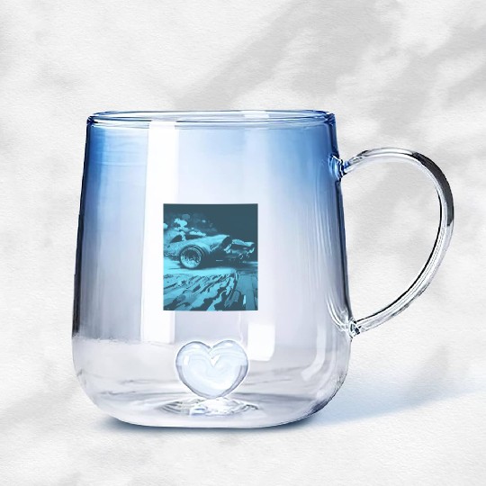 Car Muscle Car Vintage Retro vintage Gradient Glass Mugs