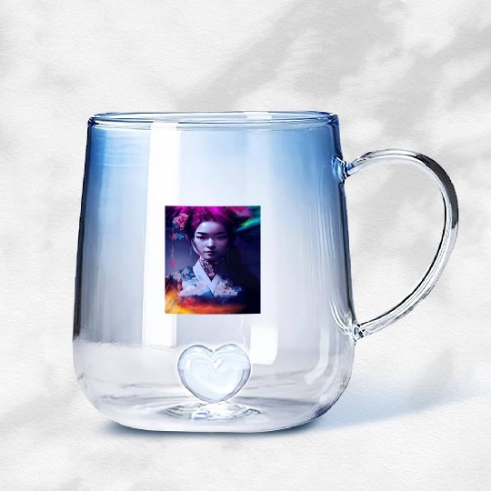Geisha Japanese Japan Samurai Anime woman Gradient Glass Mugs