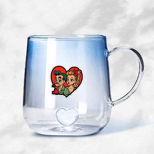 Lovely Couple In Valentine’s Day Gradient Glass Mugs