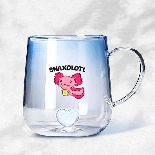 Axolotl Lover Snaxolotl Kawaii Axolotl Food Sweets Gradient Glass Mugs
