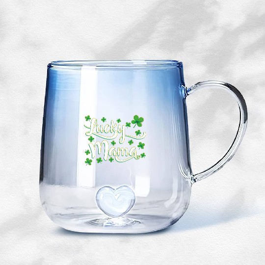 Lucky Mama St. Patrick's Day Mom Gradient Glass Mugs