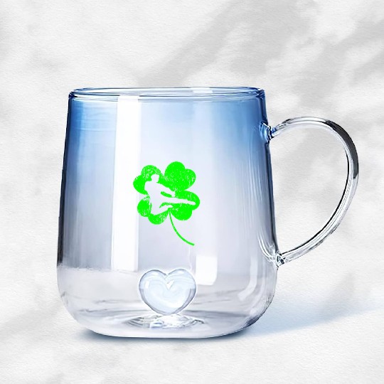 Taekwondo St. Patrick's day shamrock Gradient Glass Mugs