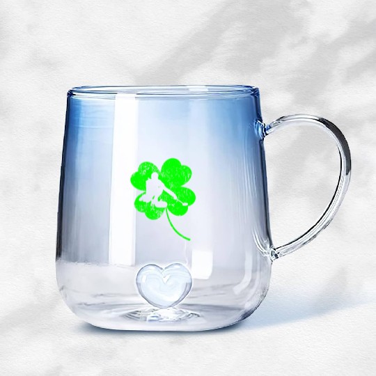 Curling St. Patrick's day shamrock Gradient Glass Mugs