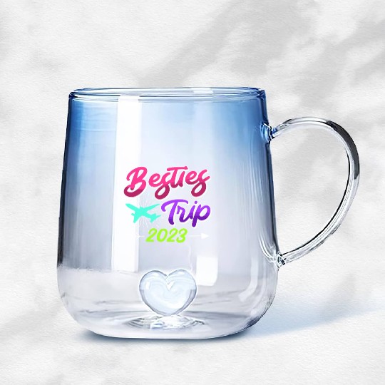 Besties Trip 2023 Vacation Friends Spring Break Gradient Glass Mugs