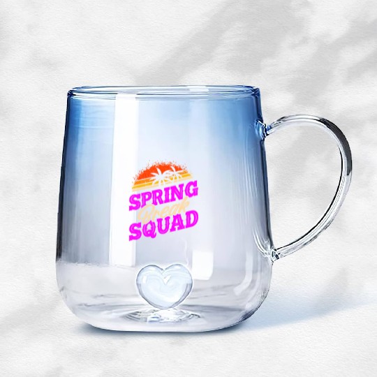Spring Break Squad Vacation Friends Spring Break Gradient Glass Mugs
