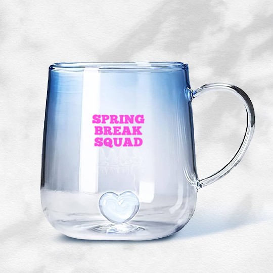 Spring Break Squad Summer Vacation Spring Break Gradient Glass Mugs