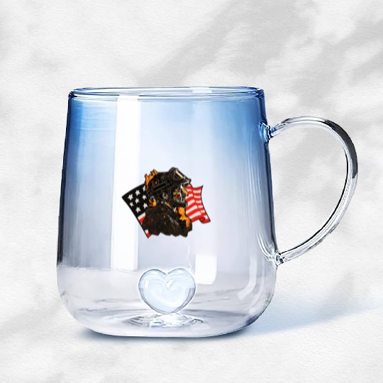 American Firefighter USA Fire Department Gradient Glass Mugs