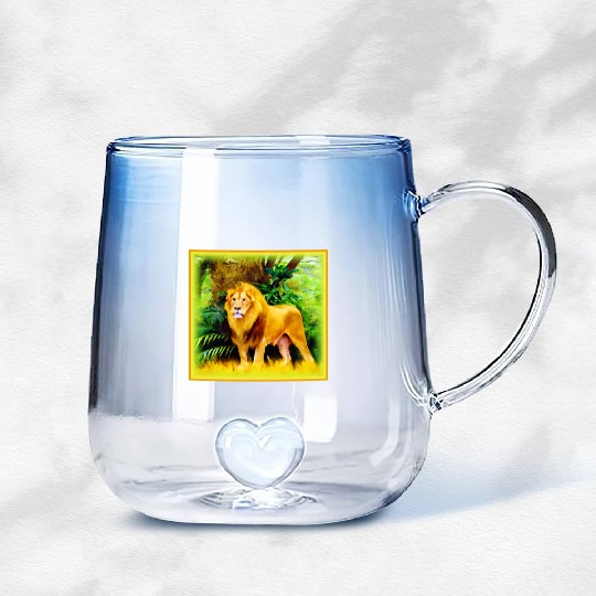 Lion King In The Jungle. Buy Now Gradient Glass Mugs