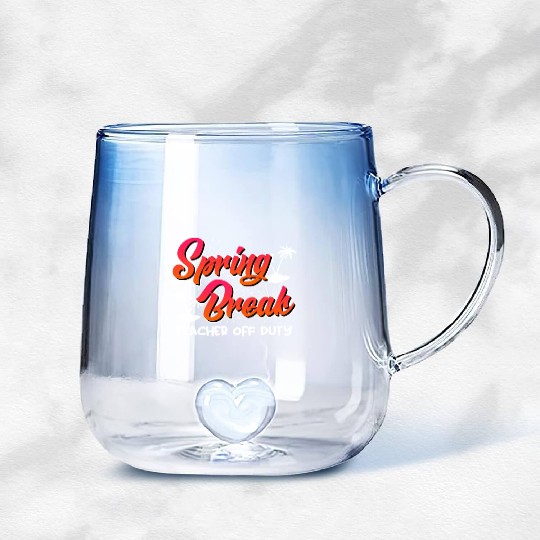 Spring Break teacher off duty vacation teacher Gradient Glass Mugs