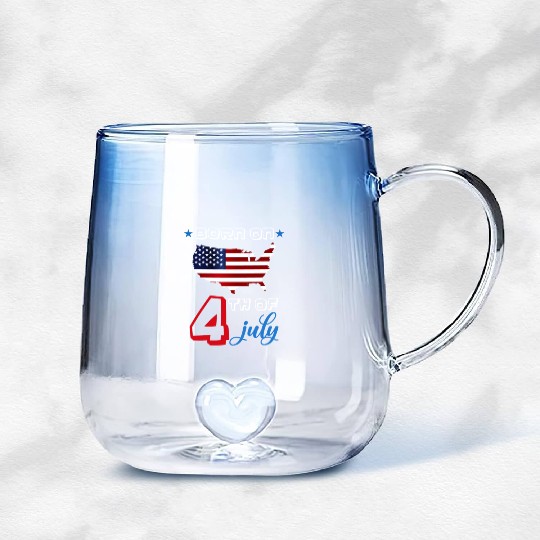 USA Born on 4th of July Gradient Glass Mugs