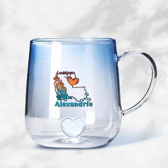 Alexandria Louisiana I love my home town Gradient Glass Mugs