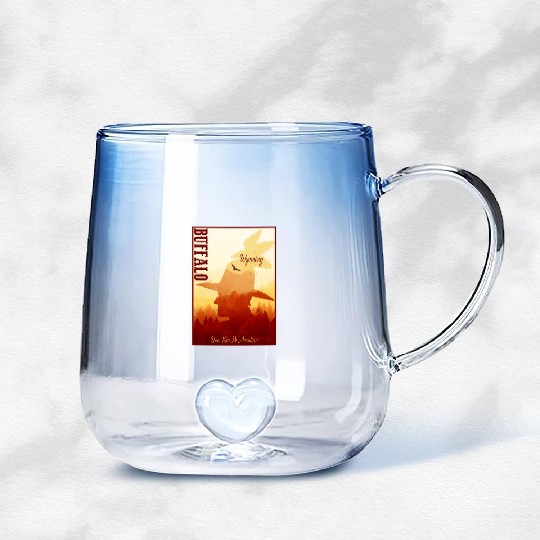 Buffalo Wyoming wild west town Gradient Glass Mugs