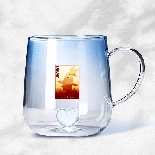 Laramie Wyoming wild west town Gradient Glass Mugs