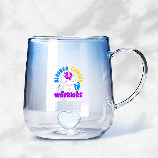 Bladder Cancer Warriors Are Magical Bladder Cancer Gradient Glass Mugs