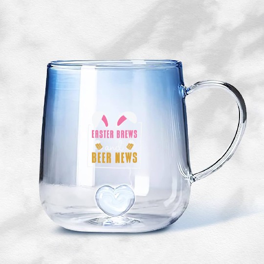Easter Bunnies Beer Drinking Holiday Rabbit Gradient Glass Mugs