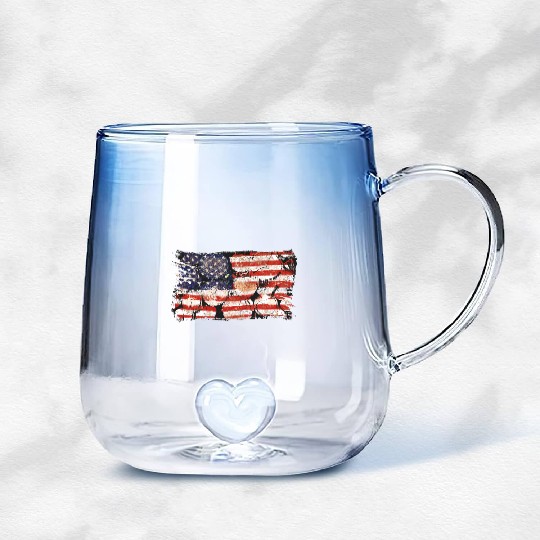 The Usa Flag Tree Trunks America Patriotism Gradient Glass Mugs