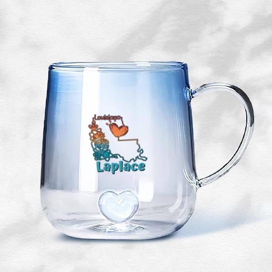 I love my home town Laplace Louisiana Gradient Glass Mugs