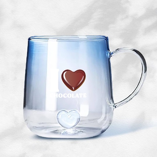 I Love Chocolate Gradient Glass Mugs