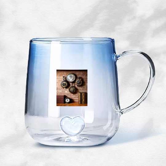 Ai art steampumk clocks Gradient Glass Mugs
