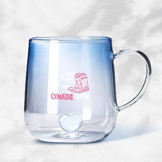 Boots And Bling It's A Cowgirl Thing Gradient Glass Mugs