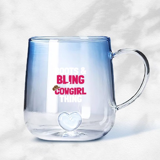 Boots And Bling It's A Cowgirl Thing Gradient Glass Mugs
