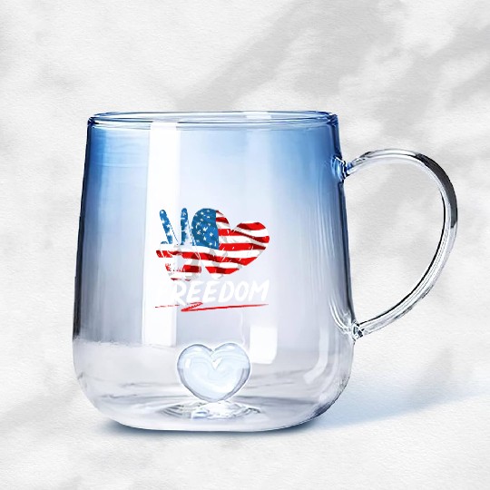 Patriotic America USA Flag 4th Of July American Gradient Glass Mugs