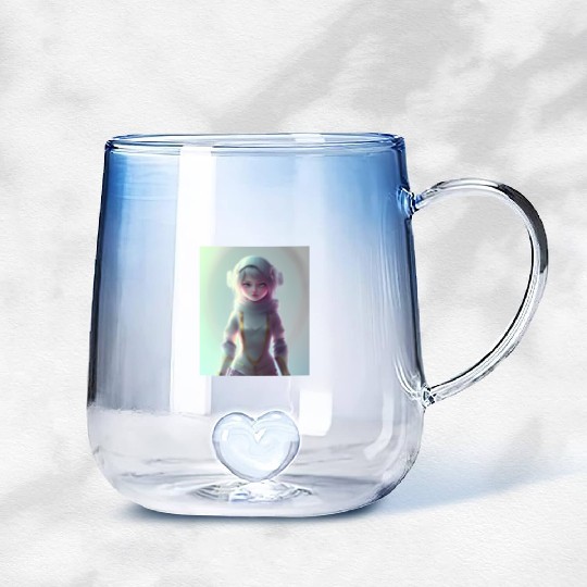 last in the AI TEEN GAMER GIRL Series Gradient Glass Mugs