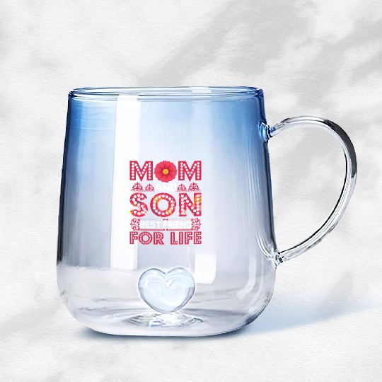 Mom And Son Gradient Glass Mugs