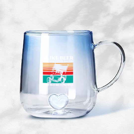 Sprint Car Racing, sprint car, dirt track racers Gradient Glass Mugs