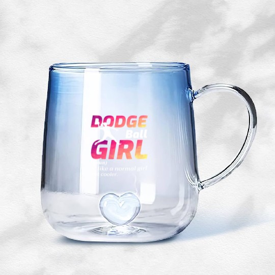 Dodgeball Girl Player Coach Team Sports Funny Gradient Glass Mugs