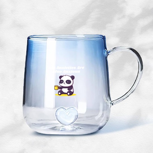 My Anxieties Are also Anxious Nerd Funny Weird Hum Gradient Glass Mugs