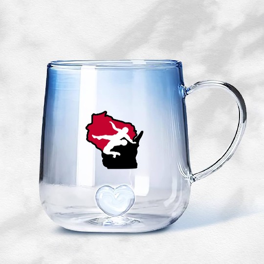 Wisconsin Wrestling Gradient Glass Mugs